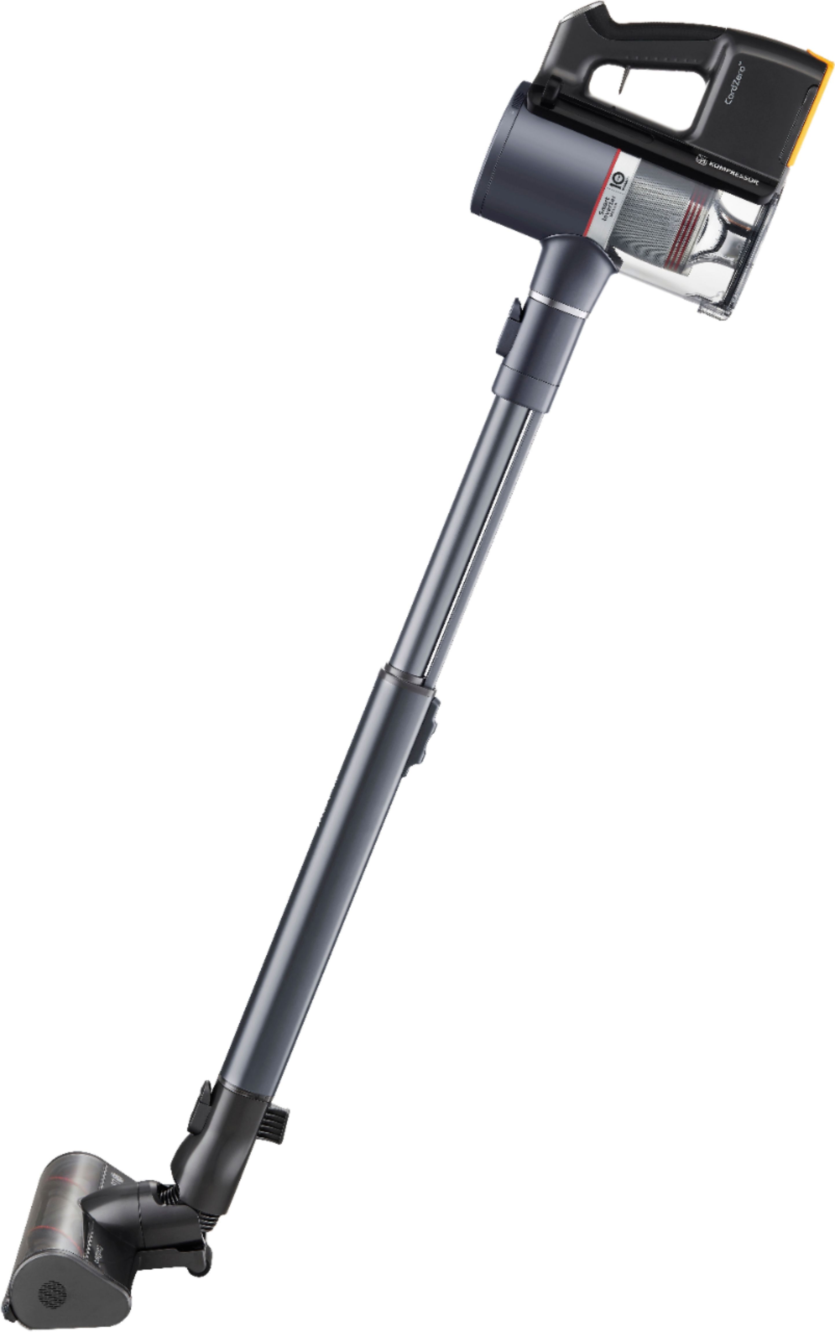 Left View: LG - CordZero Cordless Stick Vacuum with Kompressor Technology and 120-Minute Run Time - Iron Gray