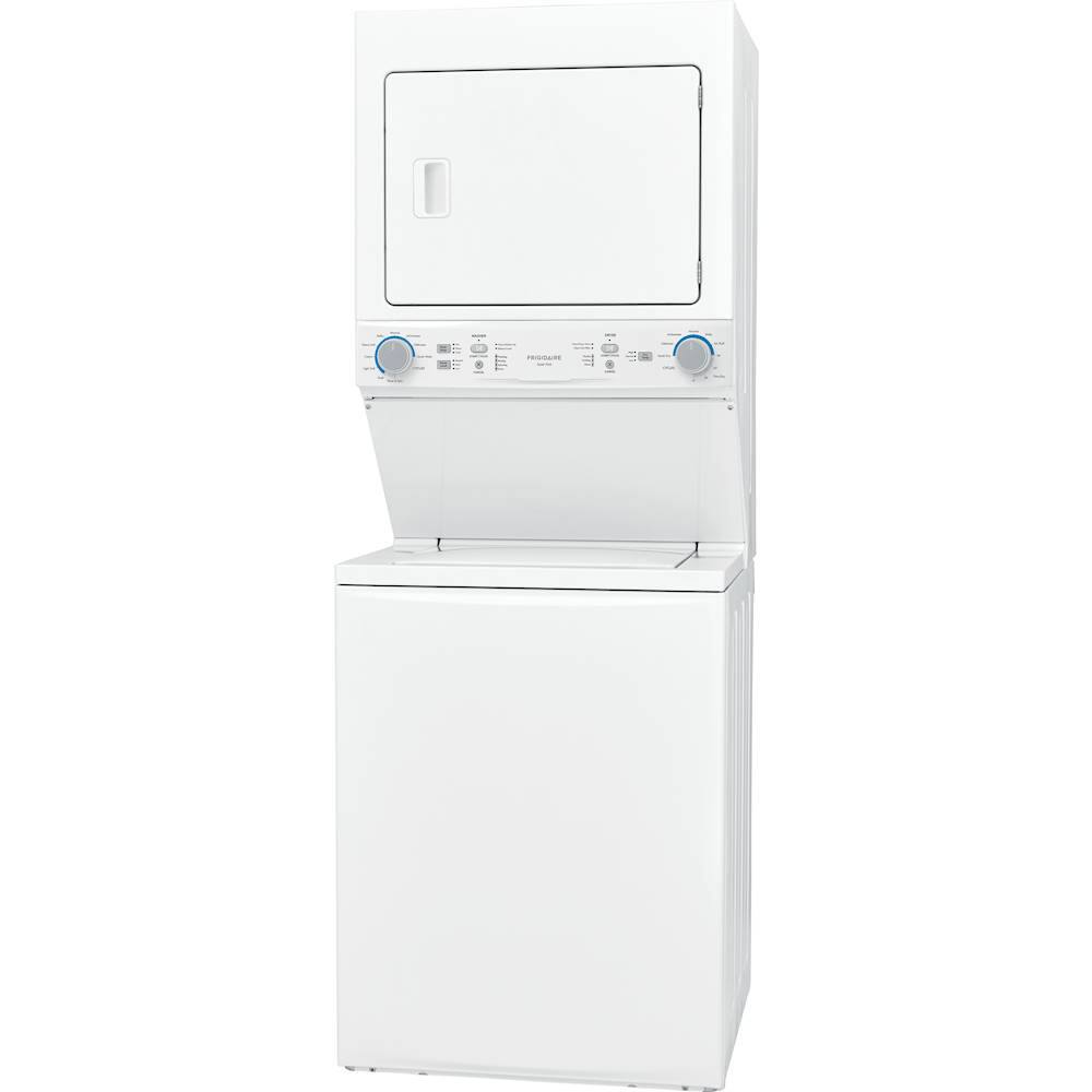 Left. Frigidaire - 3.9 Cu. Ft. High Efficiency Top Load Washer and 5.6 Cu. Ft. Gas Dryer Laundry Center.