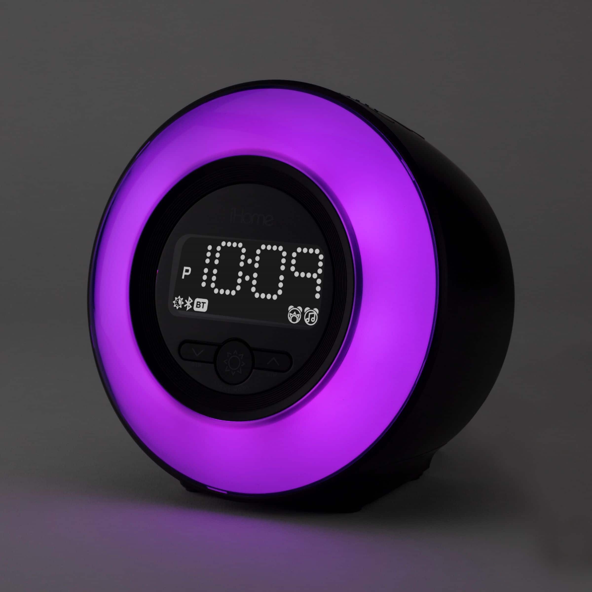 Alt View 15. iHome - PowerClock Glow - Bluetooth Color Changing FM Alarm Clock Radio - Black.