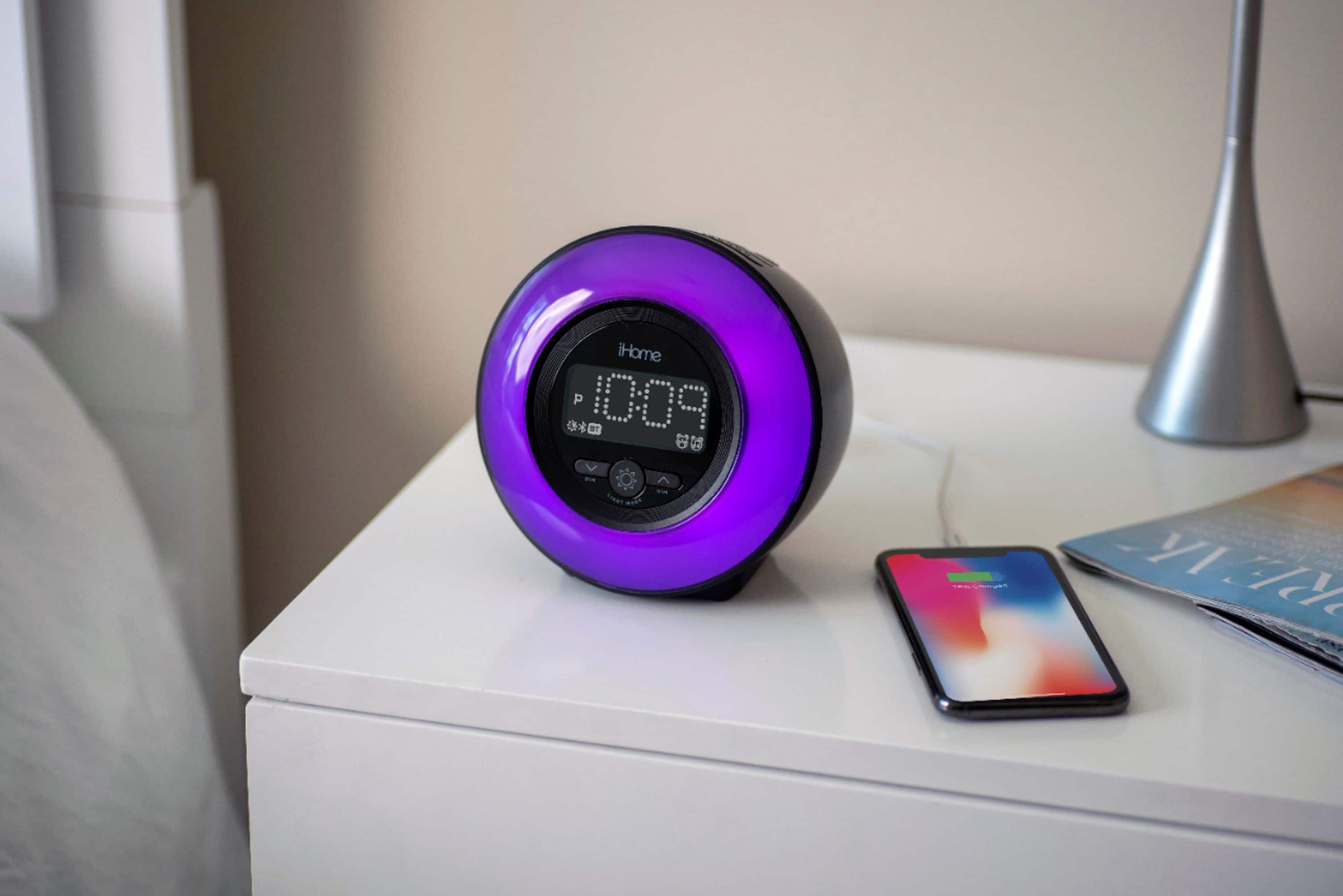 Alt View 20. iHome - PowerClock Glow - Bluetooth Color Changing FM Alarm Clock Radio - Black.