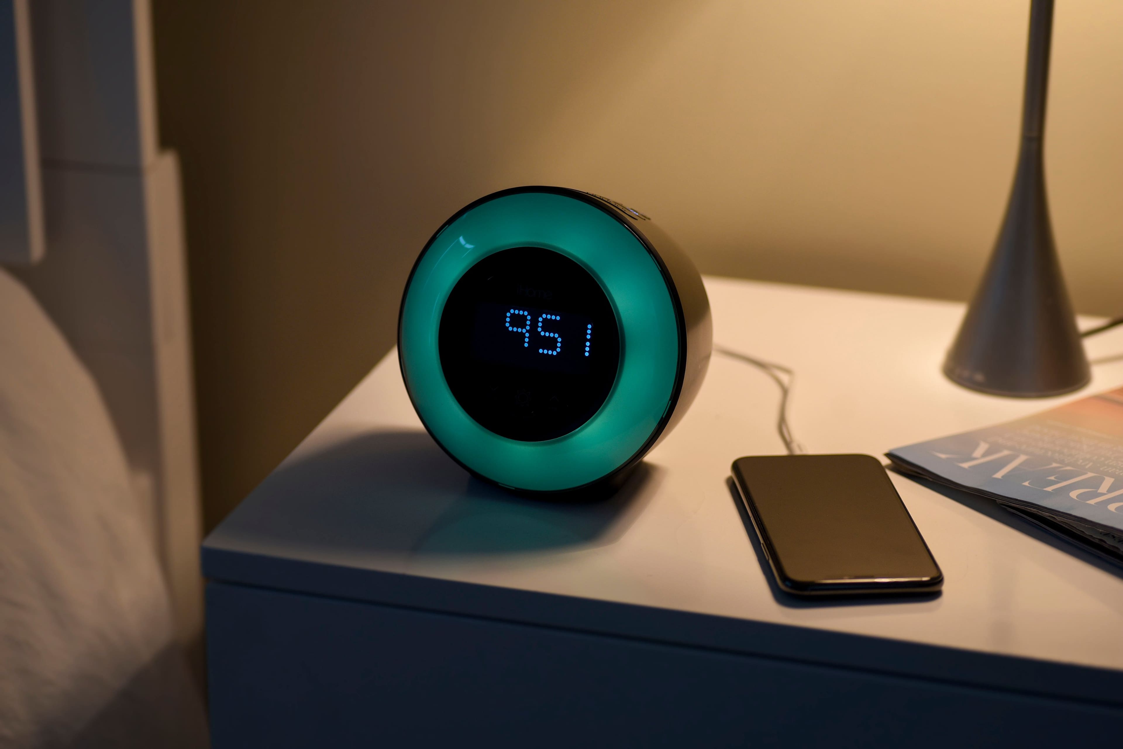 Alt View 21. iHome - PowerClock Glow - Bluetooth Color Changing FM Alarm Clock Radio - Black.