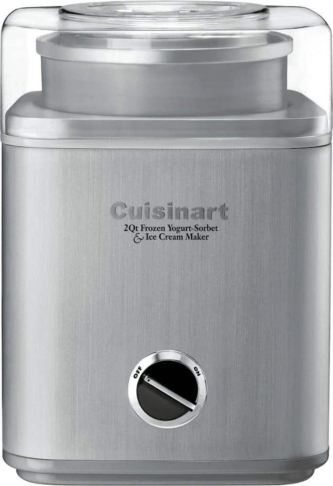 Front. Cuisinart - Pure Indulgence 2-Quart Ice Cream and Sorbet Maker - Brushed Metal.
