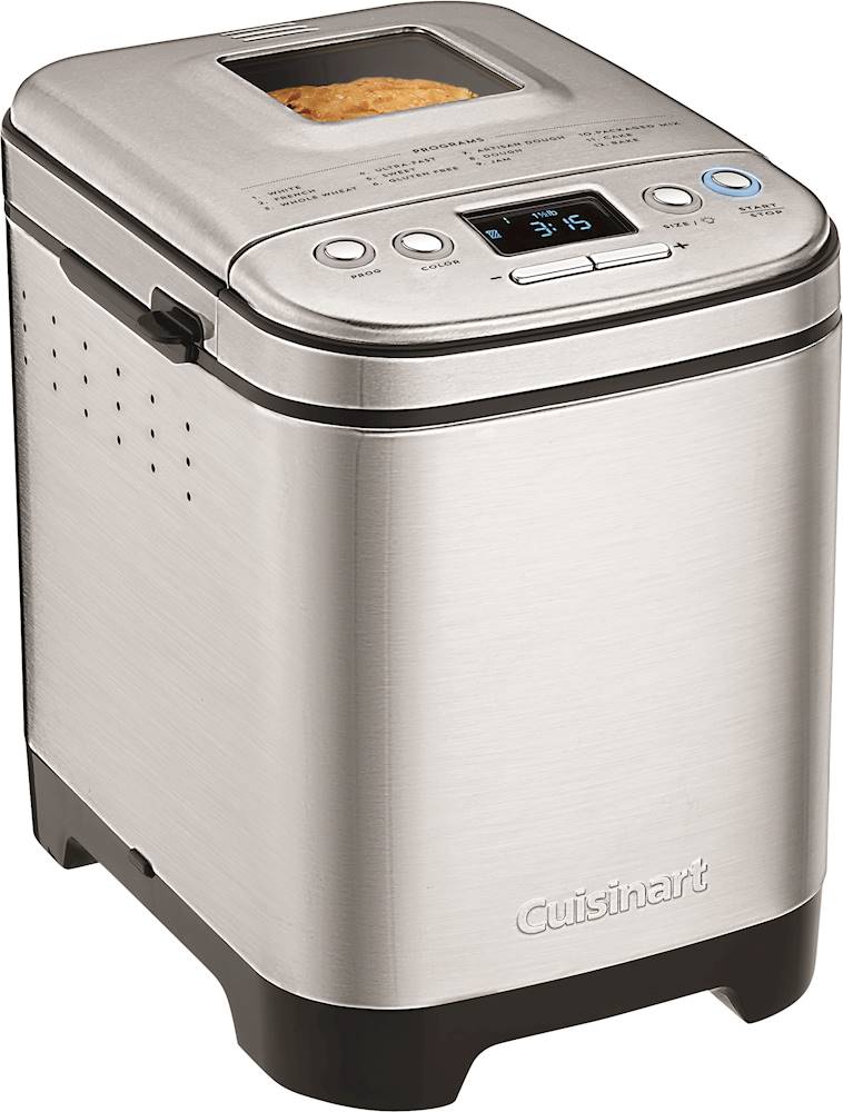 Angle View: Cuisinart - Compact Automatic Bread Maker - Stainless Steel