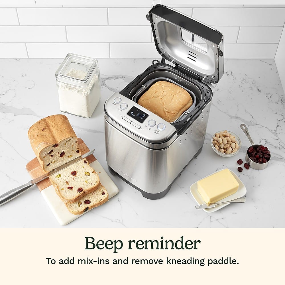 Beep reminder: To add mix-ins and remove kneading paddle.