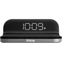 iHome - PowerValet - Sleek Alarm Clock with Qi Wireless Charging and USB Charging - Front_Zoom
