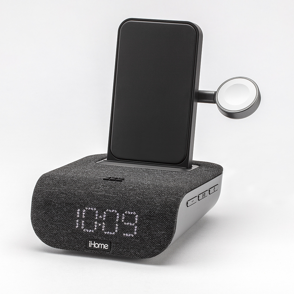 Angle View: Studebaker - SB3500 Retro Digital AM/FM Dual Alarm Clock Radio with Bluetooth - Black