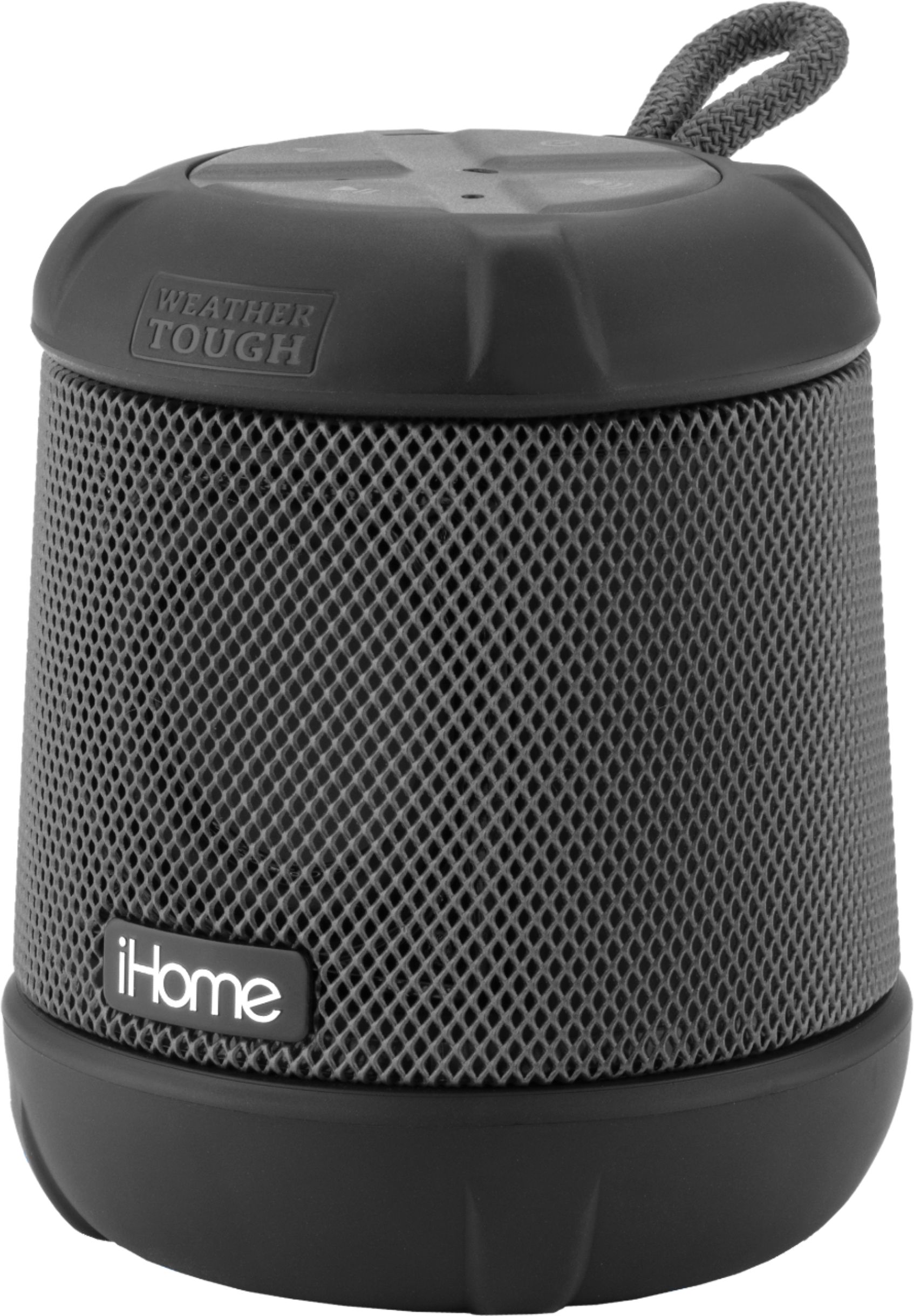 Angle View: iHome - PlayTough - Bluetooth Rechargeable Waterproof Speaker with 18-Hour Mega Battery - Black