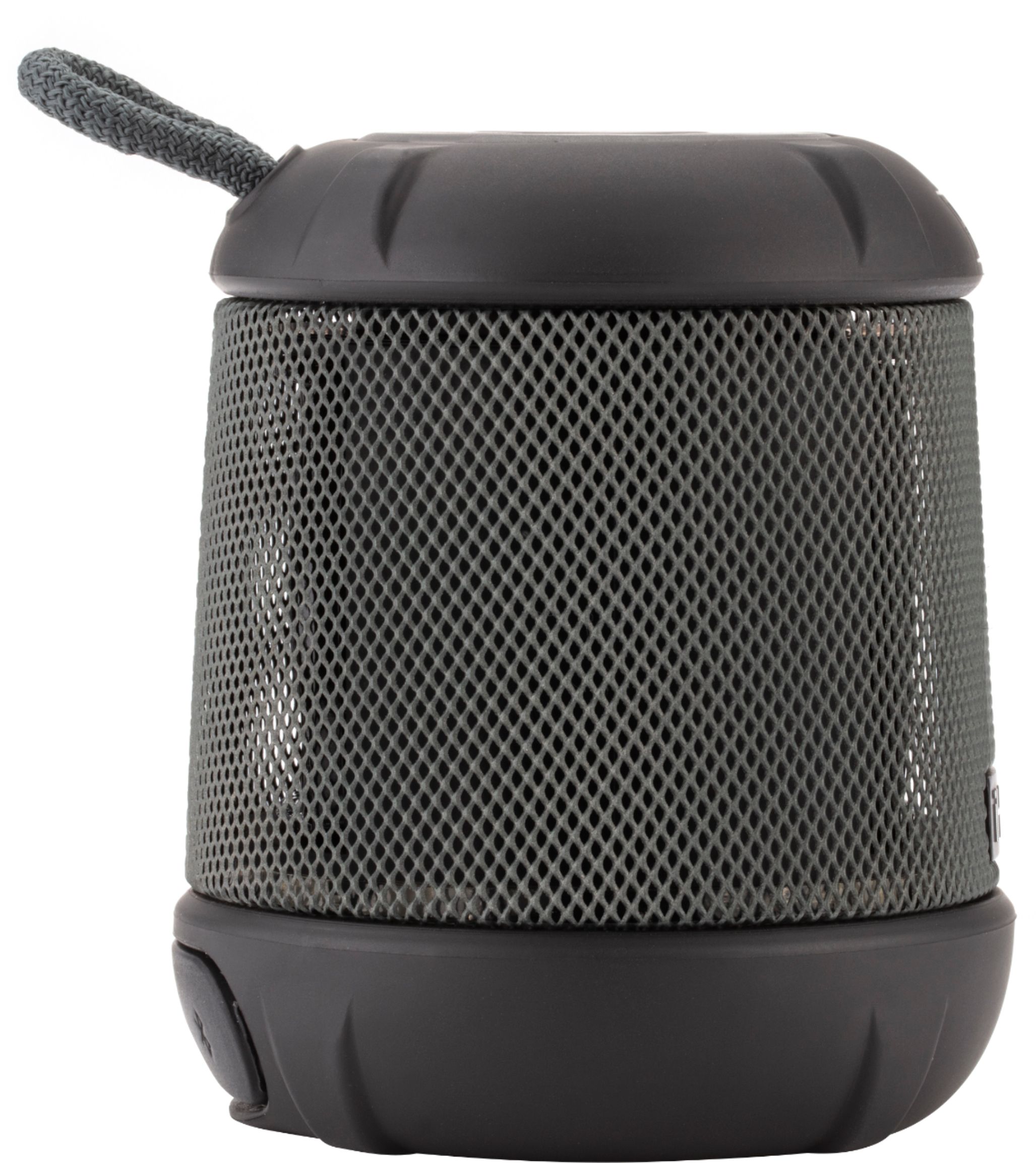 Left View: iHome - PlayTough - Bluetooth Rechargeable Waterproof Speaker with 18-Hour Mega Battery - Black