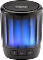 iHome - PlayGlow Mini - Rechargeable Color Changing Portable Bluetooth Speaker - Black - Front_Zoom