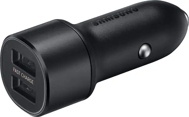 Front. Samsung - Vehicle Charger - Black.