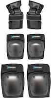 Hover-1 - Kids Protective Elbow Pads, Wrist Guards and Knee Pads Set - Black - Front_Zoom