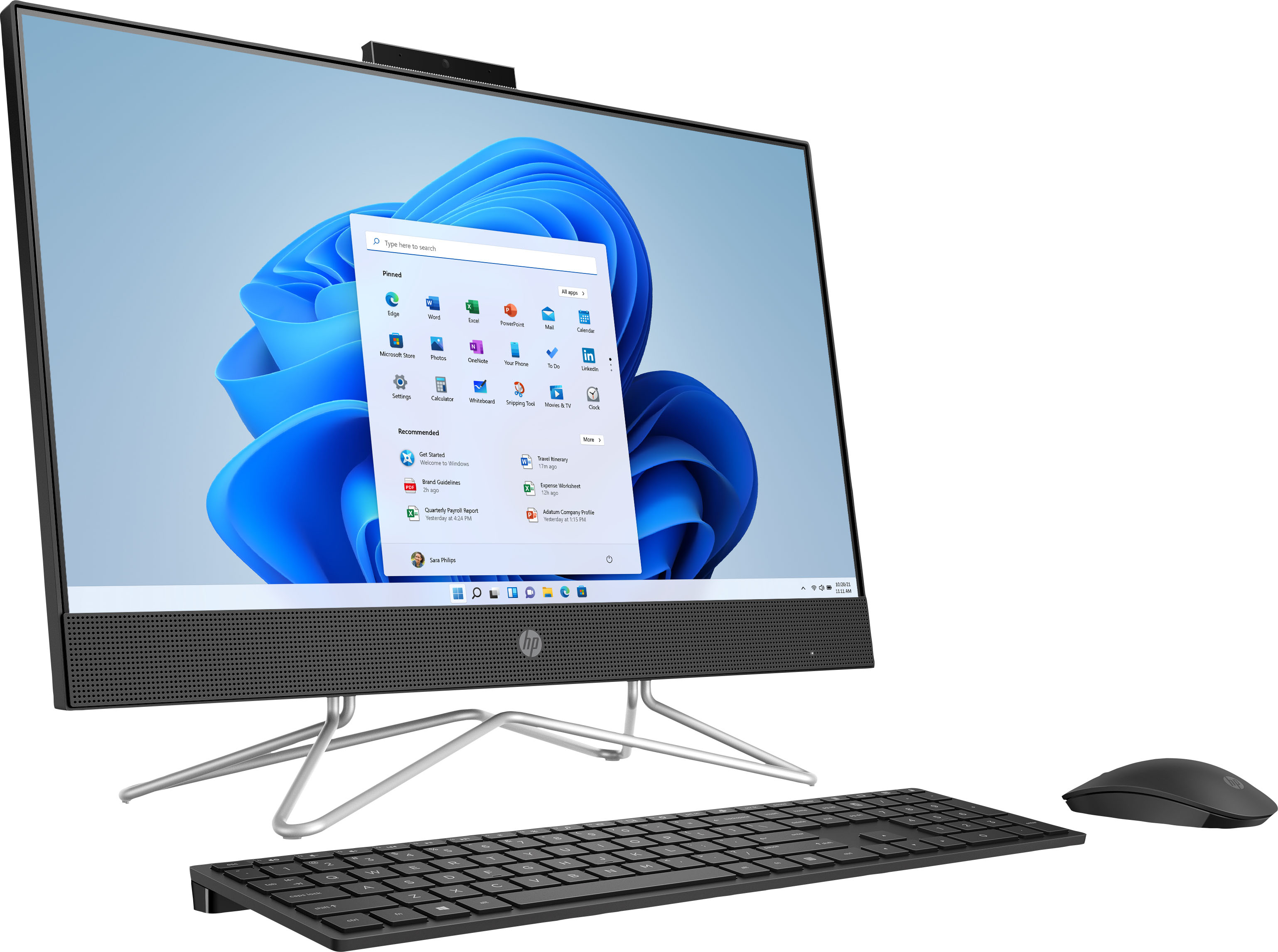 Angle View: HP - 24" Touch-Screen All-In-One - AMD Ryzen 3-Series - 8GB Memory - 256GB SSD - Jet Black