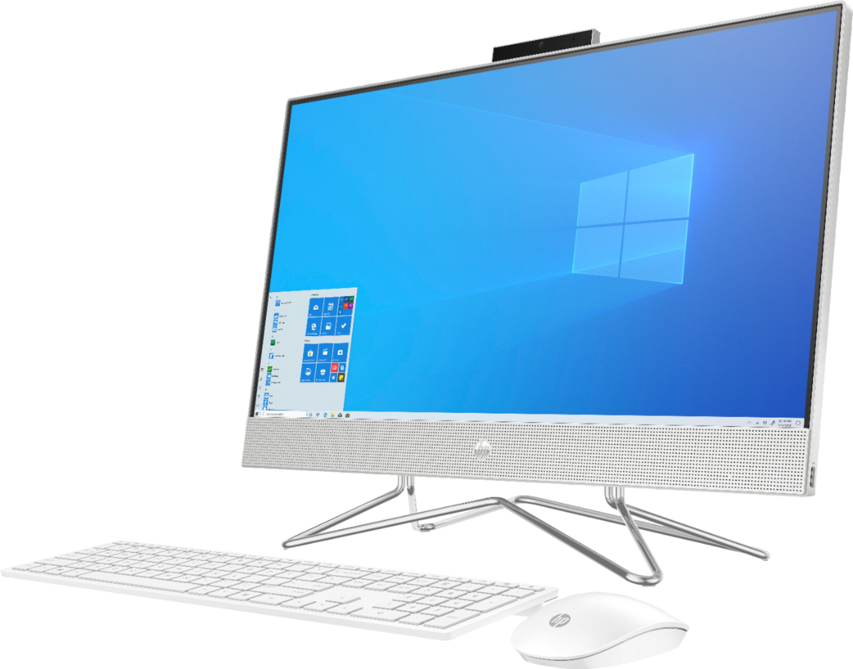 Left View: HP - 24" Touch-Screen All-In-One - AMD Ryzen 5-Series - 12GB Memory - 256GB SSD - Natural Silver