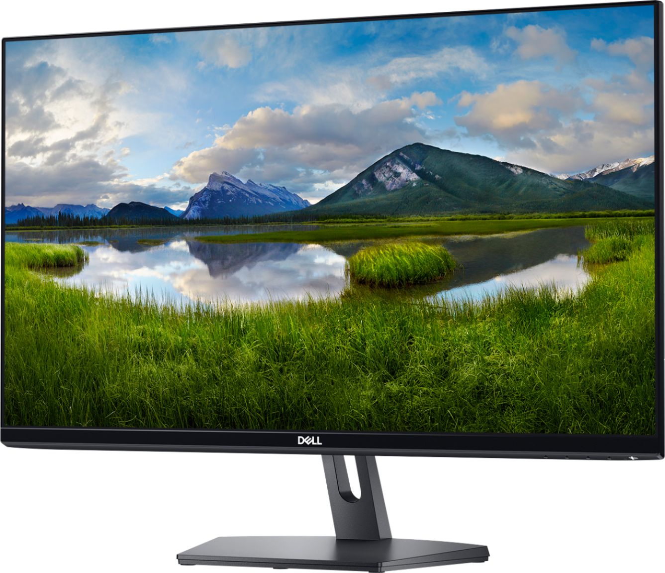 Left View: Dell - Geek Squad Certified Refurbished 27" IPS LED FHD FreeSync Monitor - Piano Black