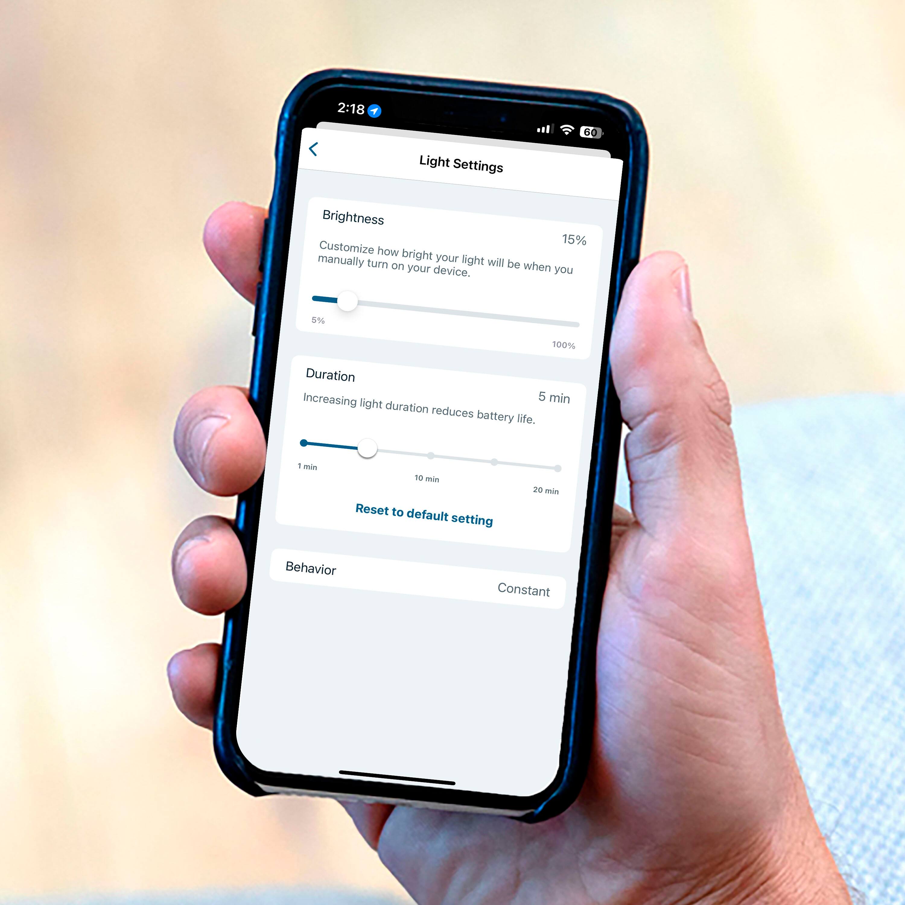 Custom control at your fingertips: Enhanced protection with custom floodlight and camera settings.

Light Settings:

* Brightness: Customize how bright your light will turn on when your device is unlocked.
* Duration: Increase the duration of the light by 5 minutes, reducing battery life.
* Behavior: Choose between constant or customized settings.

Reset to default settings: 20 minutes.