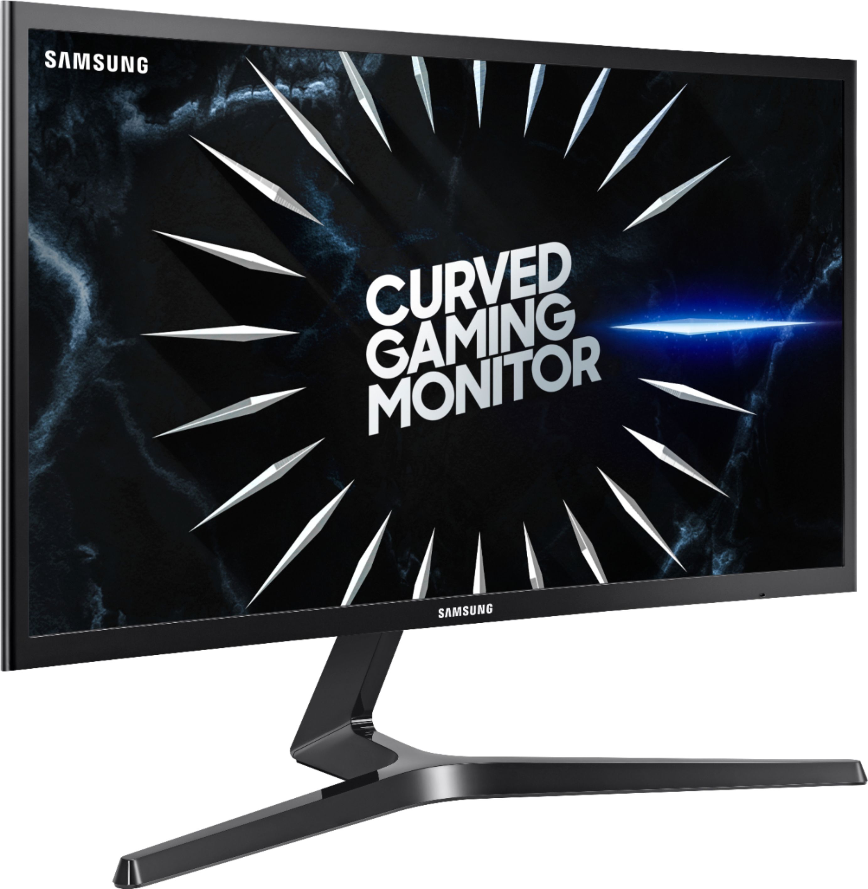Angle View: Samsung - A400 Series 24" IPS LED FHD FreeSync Monitor with Webcam - Black