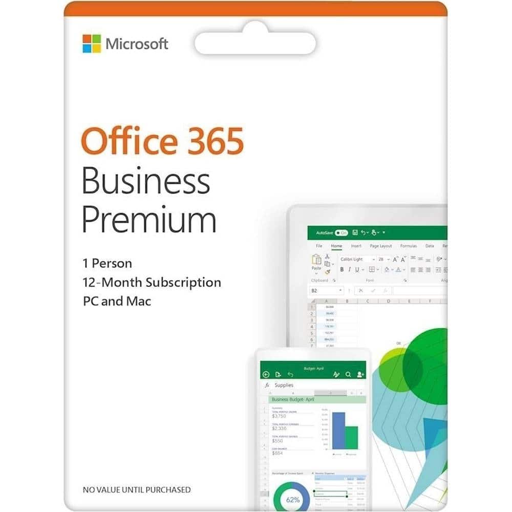 Front. Microsoft - Office 365 Business Premium - (1 Person) (12-Month Subscription).