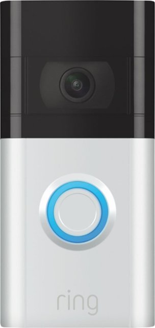 Front Zoom. Ring - Video Doorbell 3 - Satin Nickel.