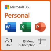 Microsoft 365 Personal (1 person) (15-month subscription - Auto Renew) - Windows, Mac OS, Apple iOS, Android [Digital] - Front_Zoom
