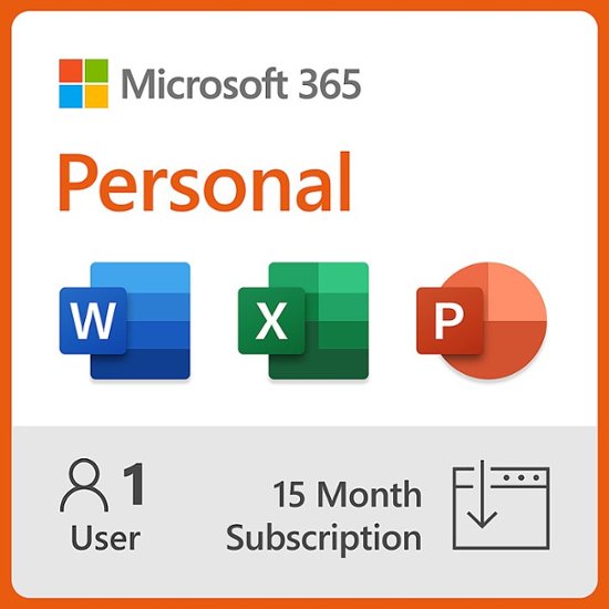 Microsoft 365 Personal (1 person) (15-month subscription Auto Renew)  Activation Required Windows, Mac OS, Apple iOS, Android [Digital] QQ2-01185  - Best Buy