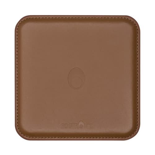 Eggtronic - 15W Qi Certified Fast Charge Wireless Charging Pad for iPhone/Android - Saddle Brown