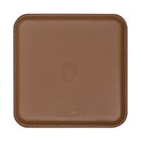 Eggtronic - 15W Qi Certified Fast Charge Wireless Charging Pad for iPhone/Android - Saddle Brown - Front_Zoom
