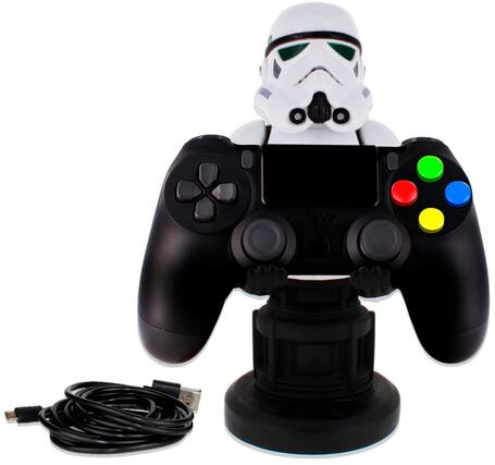 Front. Cable Guy - Star Wars Empires Elite Stormtrooper 8-inch Cable Guy Phone and Controller Holder.