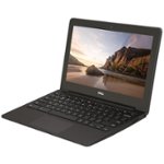 Front. Dell - 11.6" Refurbished Chromebook - Intel Celeron - 2GB Memory - 16GB SSD - Black.