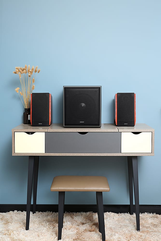 Alt View 16. Edifier - R1700BT 4" 66-Watt Powered Bookshelf Speaker (Pair) - Brown.