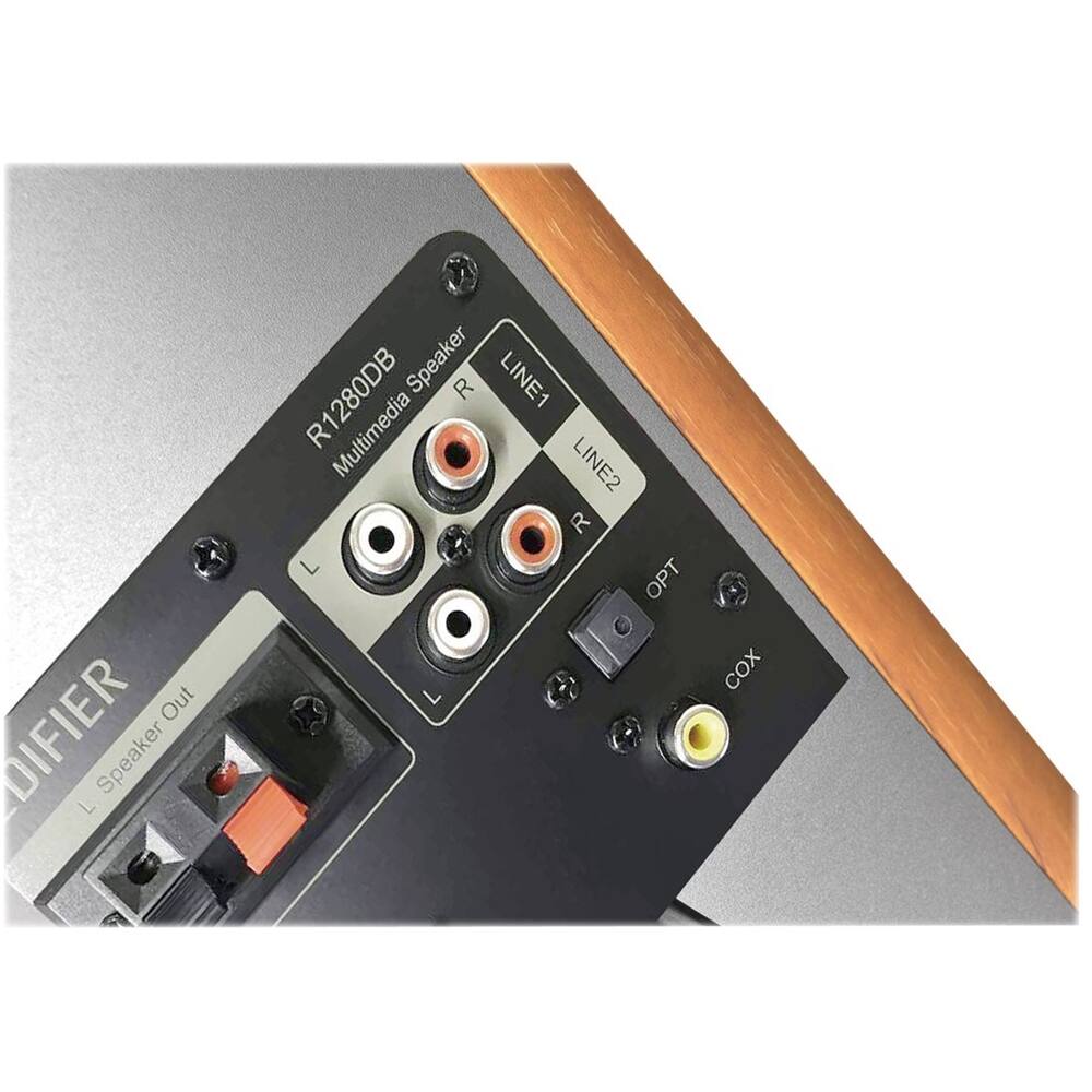 Alt View 11. Edifier - R1280DB Powered Bluetooth Bookshelf Speakers, Computer Speakers - 42W RMS Optical Input - Wireless Studio Monitors - Brown.