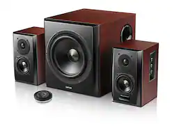 Edifier - S350DB Bookshelf Speakes & Subwoofer, Computer Speakers - Bluetooth v4.1 aptX Wireless Sound - 2.1 Speaker System - Brown/black - Front_Zoom