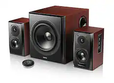 Angle. Edifier - S350DB Bookshelf Speakes & Subwoofer, Computer Speakers - Bluetooth v4.1 aptX Wireless Sound - 2.1 Speaker System - Brown/black.