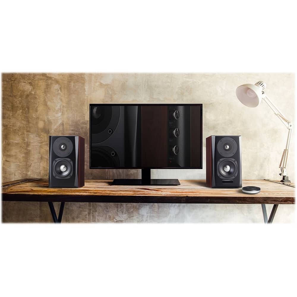 Alt View 20. Edifier - S350DB Bookshelf Speakes & Subwoofer, Computer Speakers - Bluetooth v4.1 aptX Wireless Sound - 2.1 Speaker System - Brown/black.