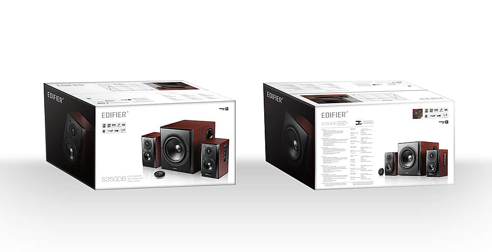 Alt View 13. Edifier - S350DB Bookshelf Speakes & Subwoofer, Computer Speakers - Bluetooth v4.1 aptX Wireless Sound - 2.1 Speaker System - Brown/black.