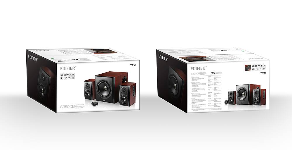 Alt View 13. Edifier - S350DB Bookshelf Speakes & Subwoofer, Computer Speakers - Bluetooth v4.1 aptX Wireless Sound - 2.1 Speaker System - Brown/black.