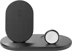 Front. Belkin - 3-in-1 Wireless Charger - Fast Charging Stand for iPhone, Watch & AirPods - Qi-Certified Charger - Case Compatible - Black.