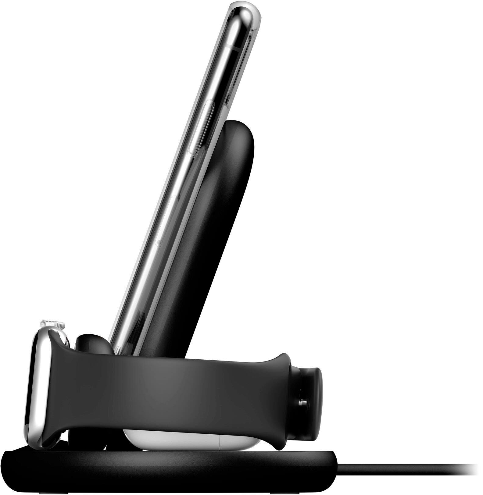 Alt View 16. Belkin - 3-in-1 Wireless Charger - Fast Charging Stand for iPhone, Watch & AirPods - Qi-Certified Charger - Case Compatible - Black.