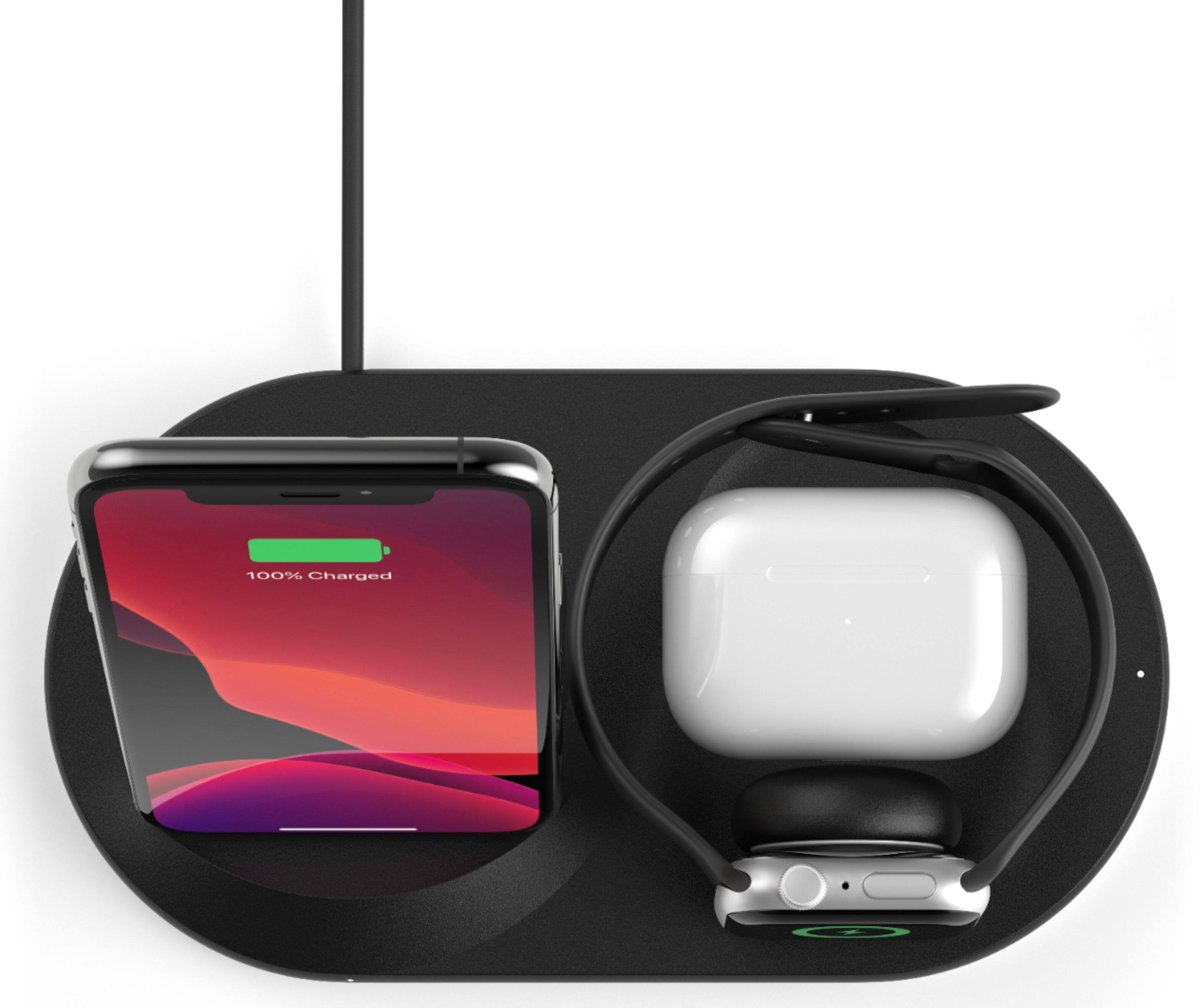 Alt View 21. Belkin - 3-in-1 Wireless Charger - Fast Charging Stand for iPhone, Watch & AirPods - Qi-Certified Charger - Case Compatible - Black.