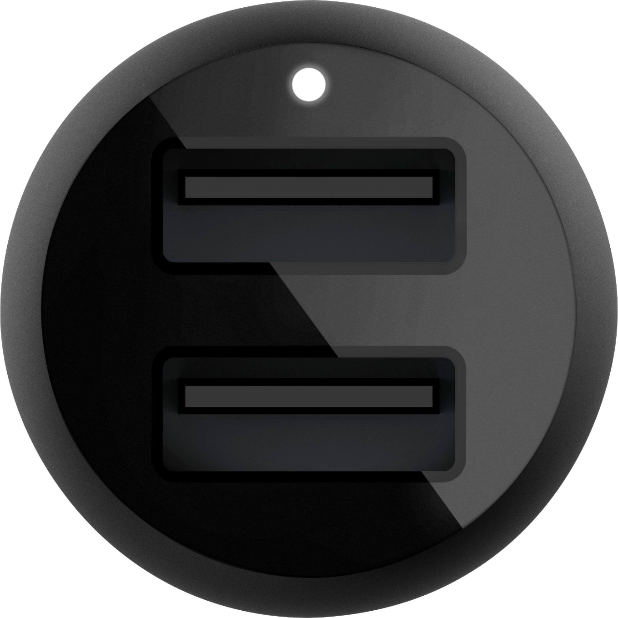 Alt View 12. Belkin - 24W Dual USB Car Charger with Lightning Cable and 2 12W USB-A ports - fast charge iPhone, Samsung Galaxy, and more - Black.