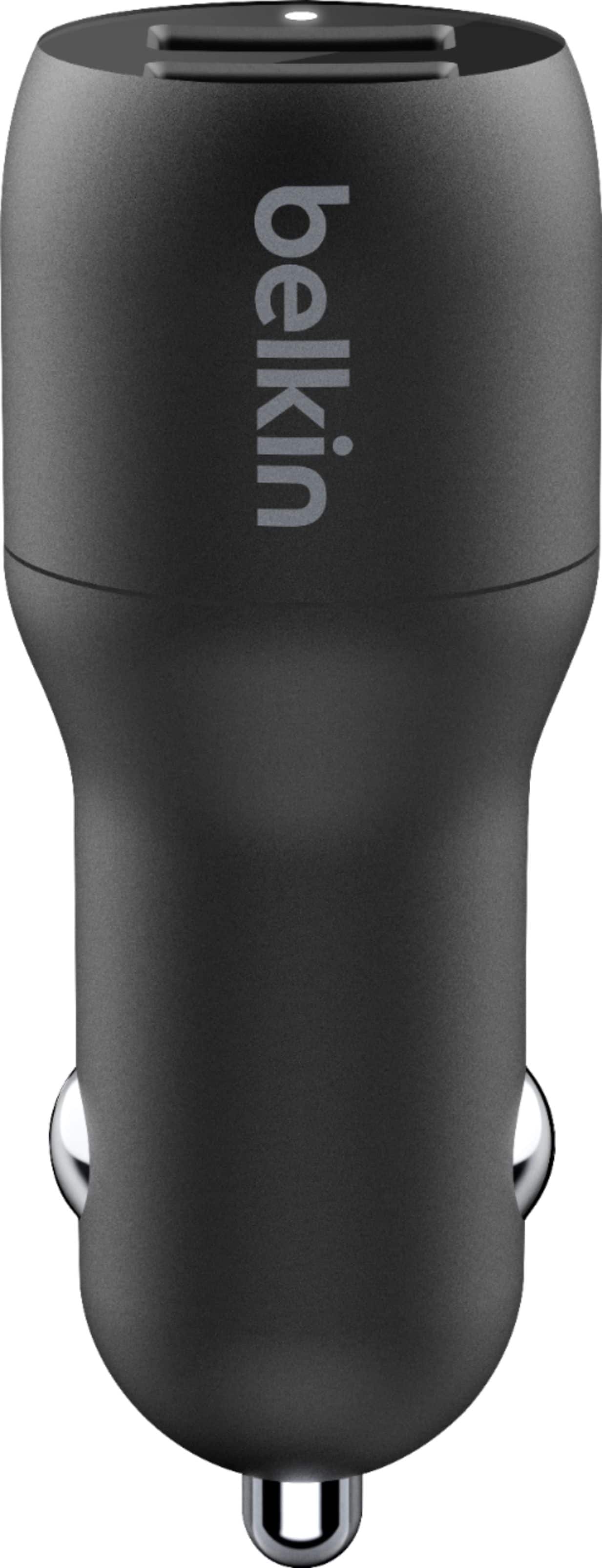Alt View 13. Belkin - 24W Dual USB Car Charger with Lightning Cable and 2 12W USB-A ports - fast charge iPhone, Samsung Galaxy, and more - Black.
