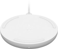 Belkin - Quick Charge Wireless Charging Pad - 10W Qi-Certified Charger Pad for iPhone, Samsung Galaxy, Apple Airpods Pro & More - White - Front_Zoom