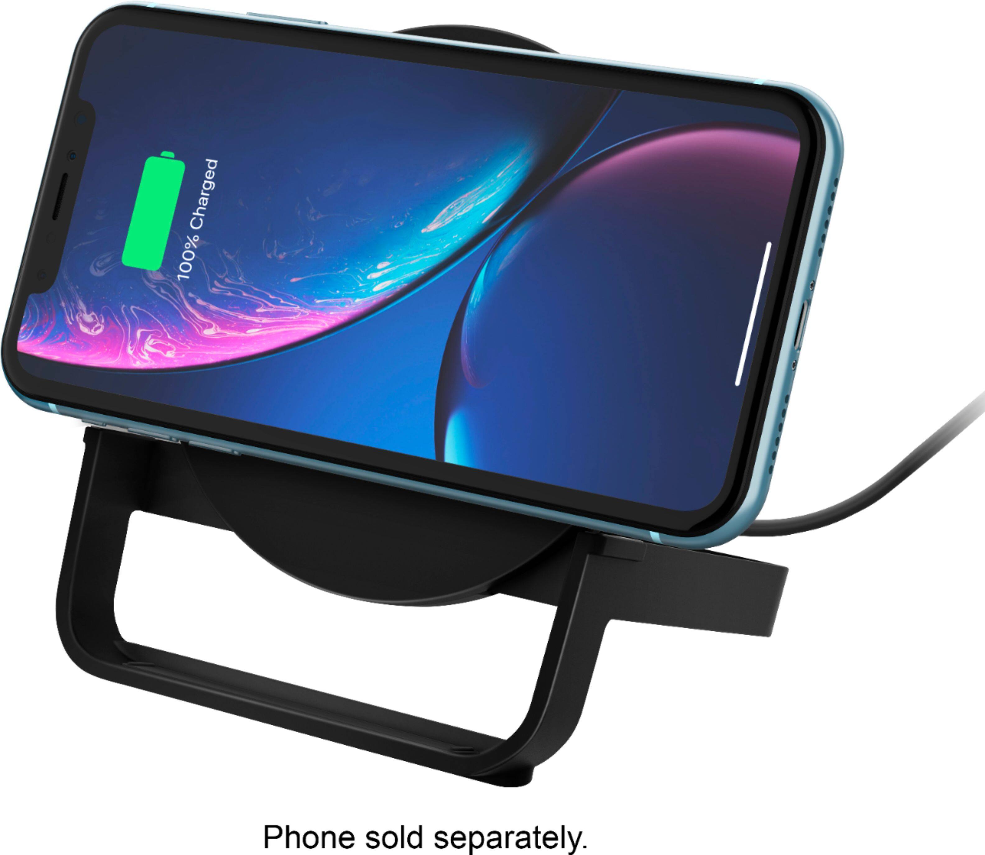 Alt View 12. Belkin - 10W Qi-Certified Wireless Charger Stand - Fast Charging for iPhone, Samsung Galaxy - Includes AC Adapter - Black.
