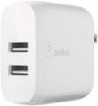 Alt View Zoom 1. Belkin - BOOST CHARGE Dual USB-A Wall Charger 24W + Lightning to USB-A Cable - White.