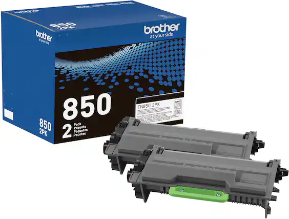 Front. Brother - TN850 2PK 2-Pack High-Yield Toner Cartridges - Black.