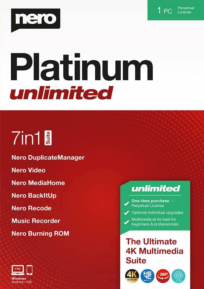Front. Nero - Platinum Unlimited.