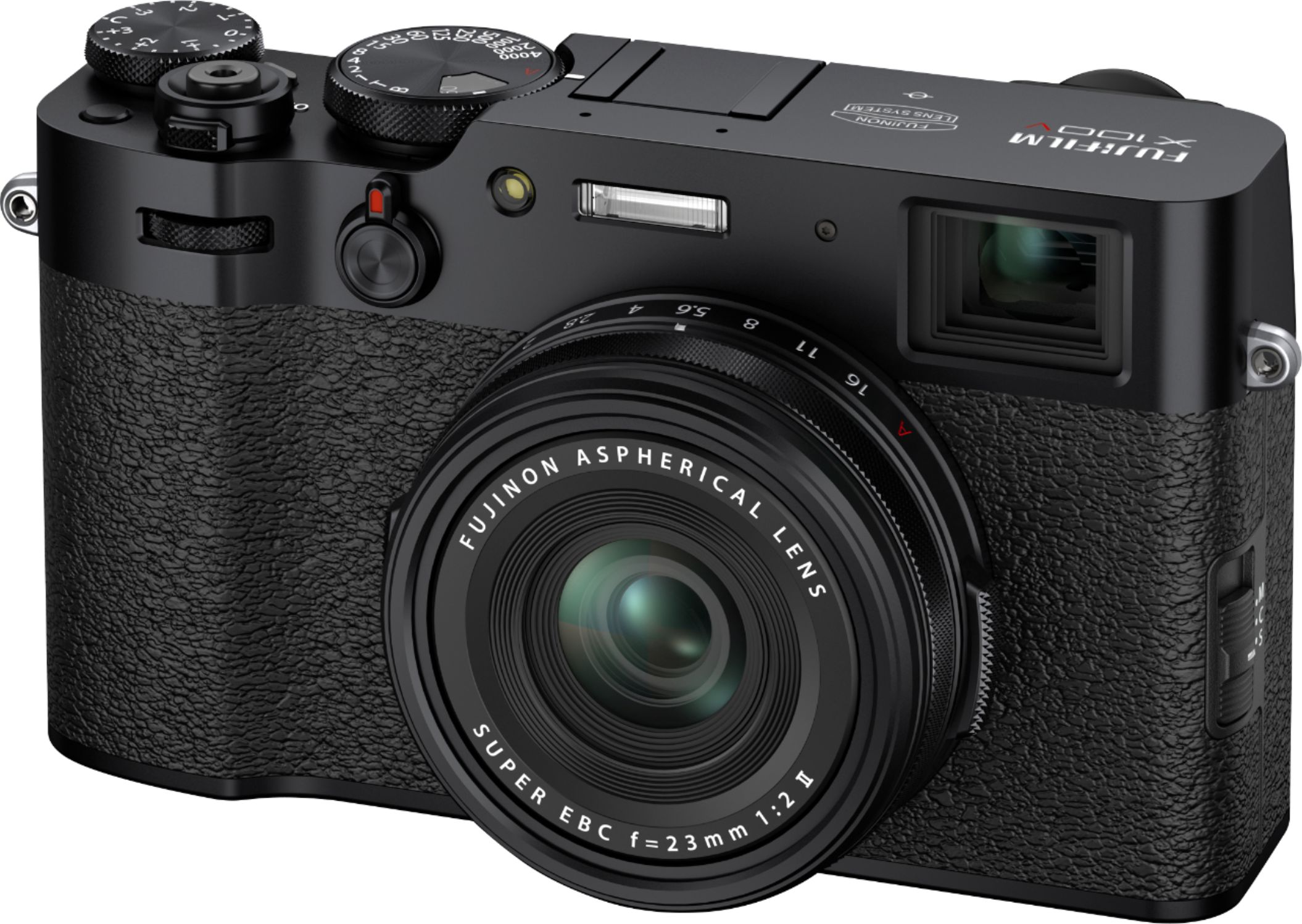 Left View: Fujifilm - X Series X100V 26.1-Megapixel Digital Camera - Black