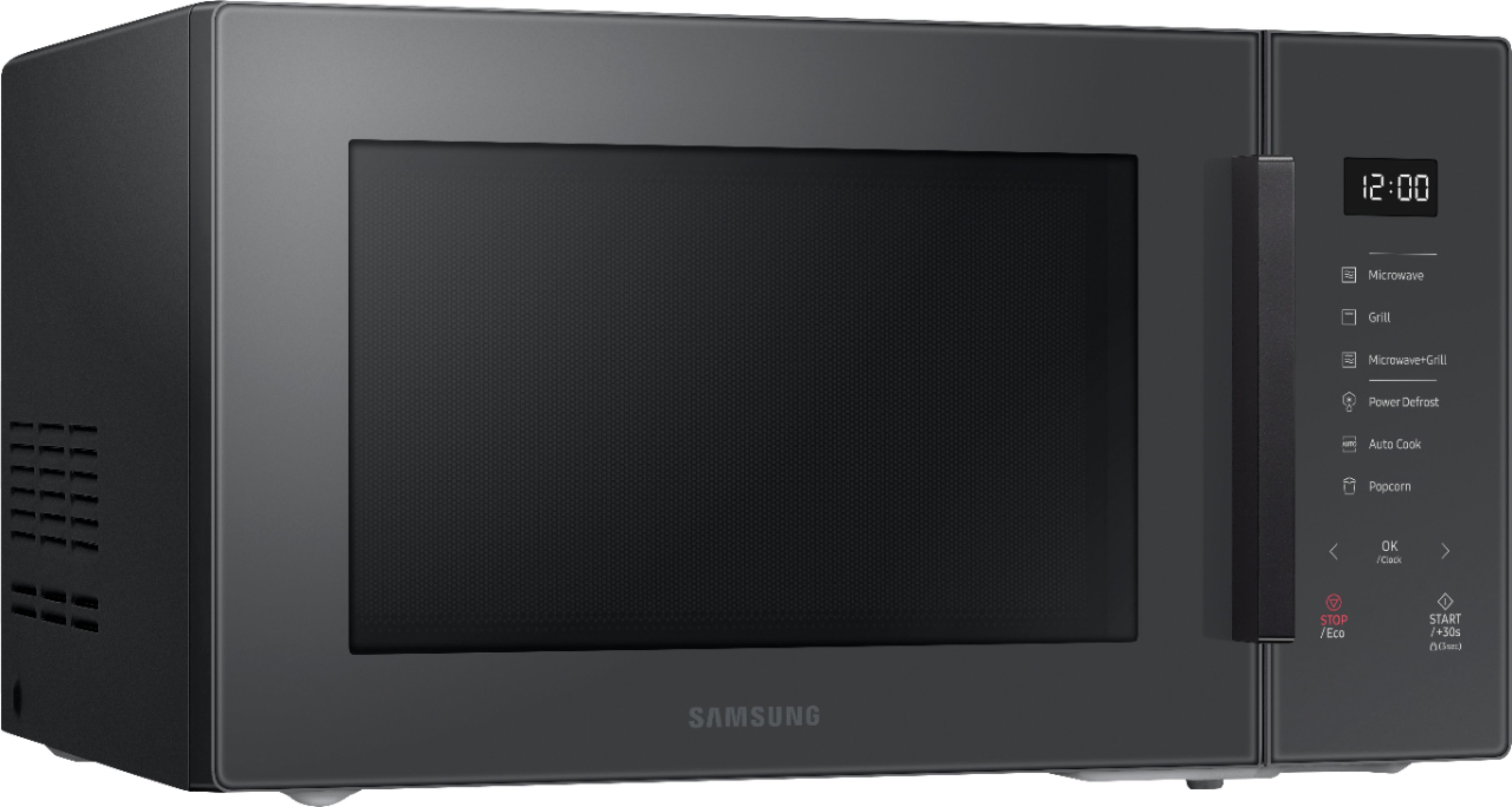 Angle View: Samsung - 1.1 cu. ft. Countertop Microwave with Grilling Element - Charcoal