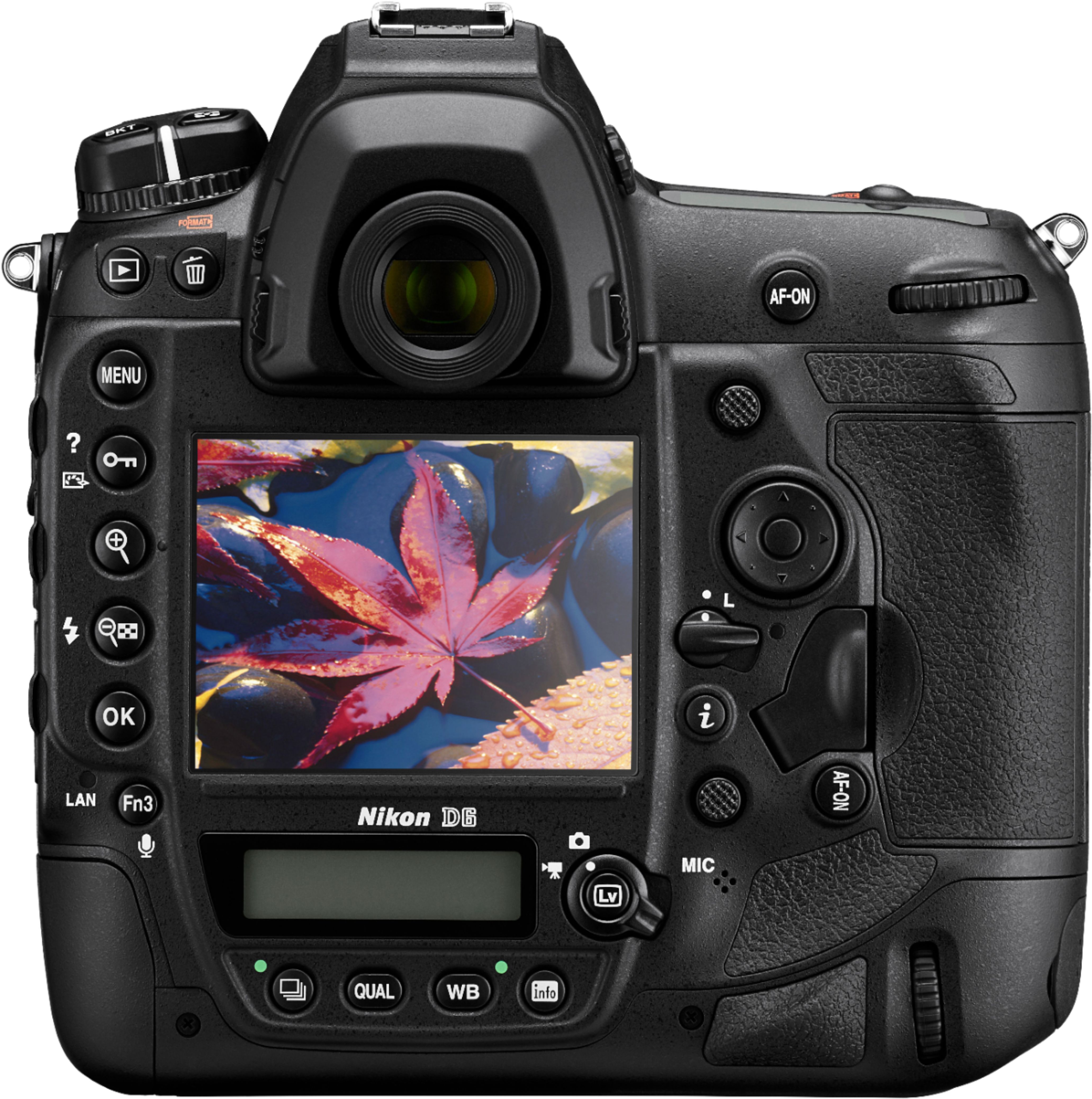 Back View: Nikon - D6 DSLR Camera (Body Only) - Black