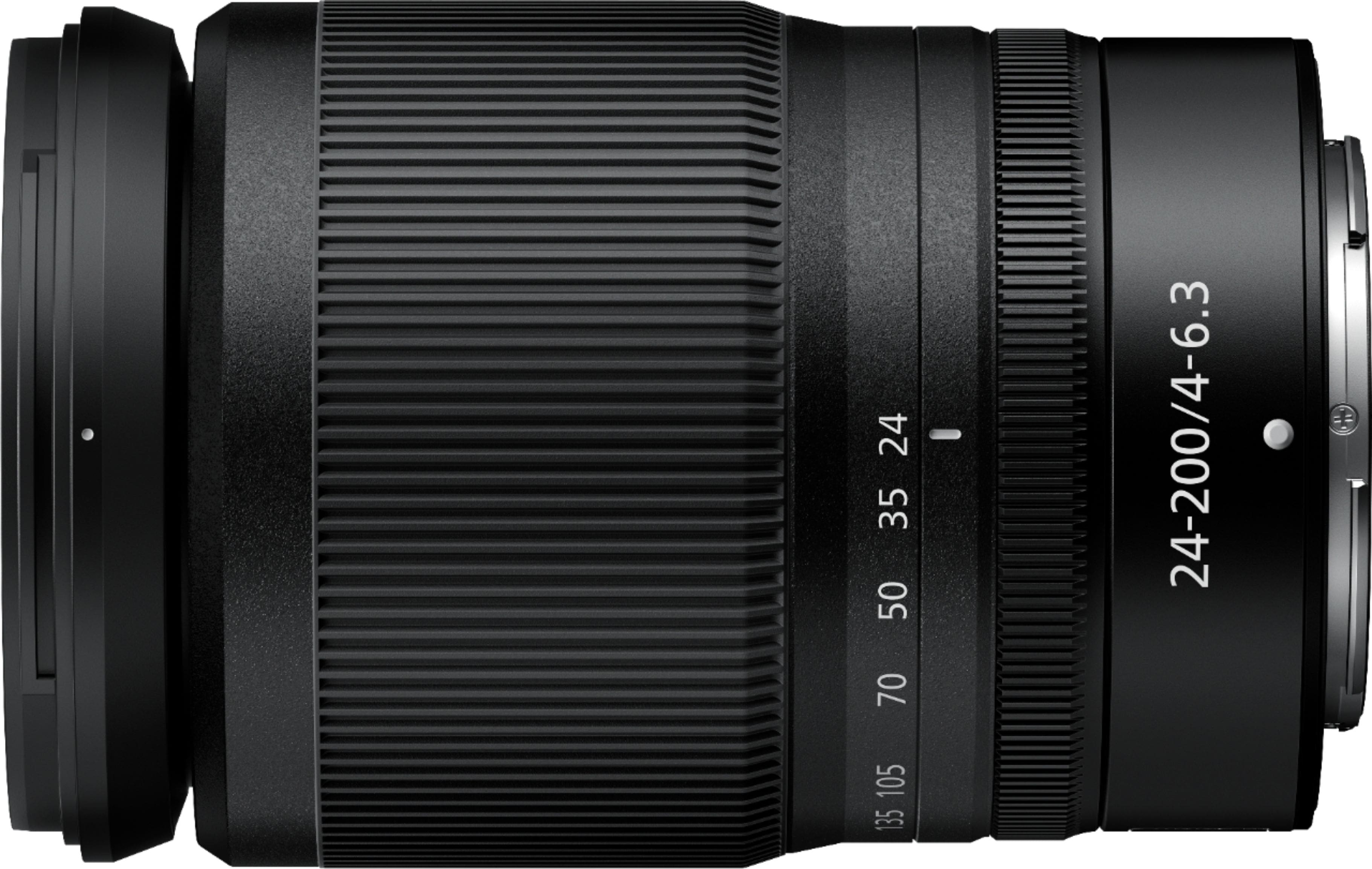 Left. Nikon - NIKKOR Z 24-200mm f/4-6.3 VR Telephoto Zoom Lens for Nikon Z Cameras - Black.