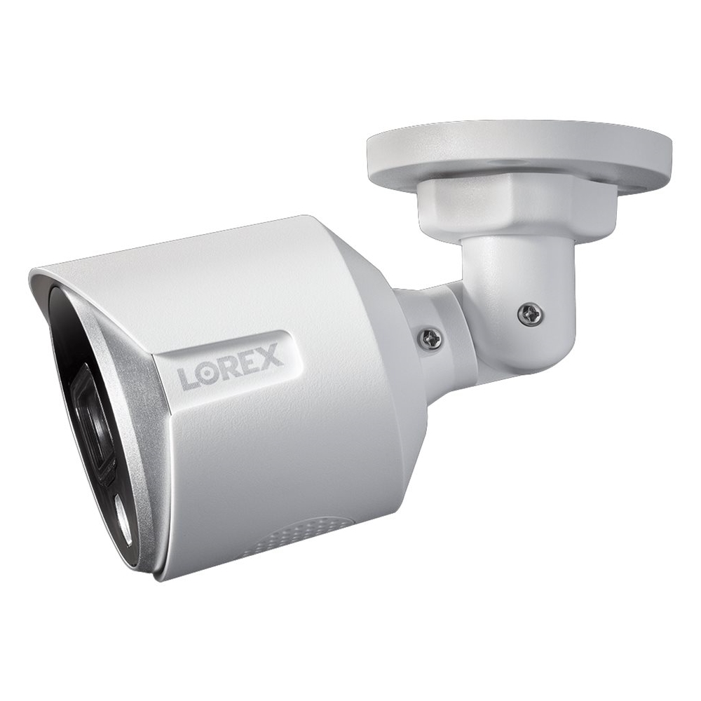 Angle View: Lorex - 4K Ultra HD Active Deterrence Security Add-On Indoor/Outdoor Wired Surveillance Camera - White